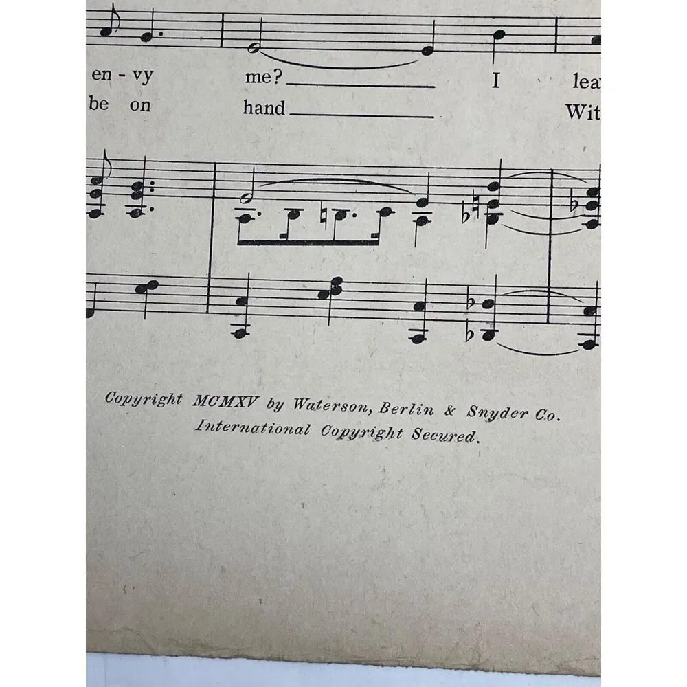 1915 Antique Just Try To Picture Me Back Home In Tennessee Sheet Music WM Jerome